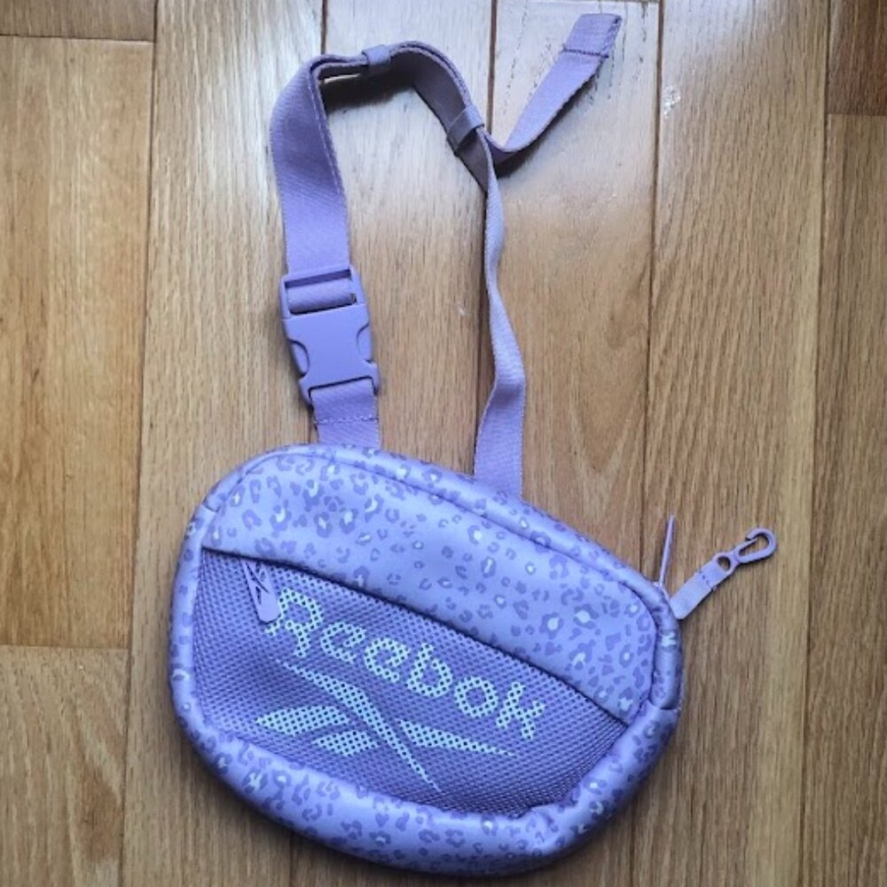 Purple Cheetah Leopard Print Reebok Fanny Pack Belt Bag